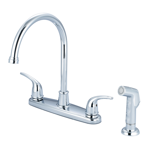 Olympia Faucets Two Handle Kitchen Faucet, NPSM, Standard, Polished Chrome, Weight: 4.2 K-5372